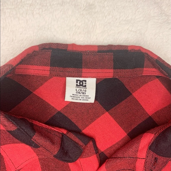 Red and Black DC Plaid Flannel - Picture 4 of 5